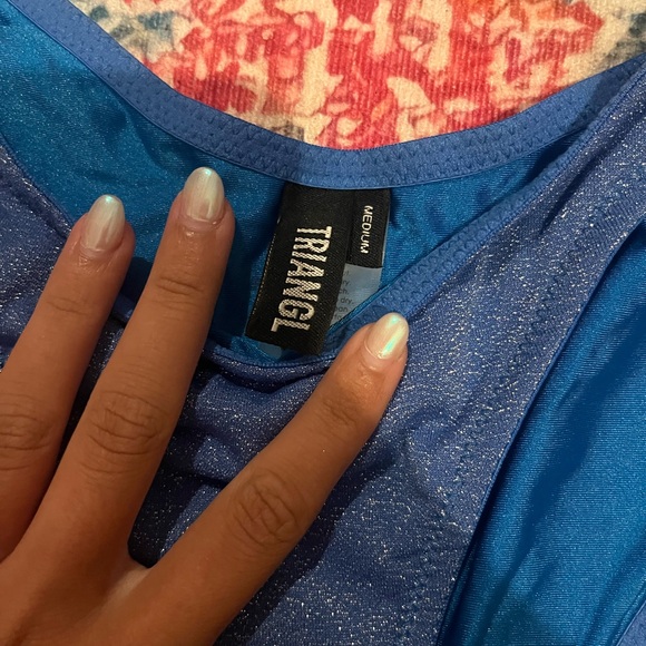 Triangle one shoulder bikini blue - Picture 4 of 4